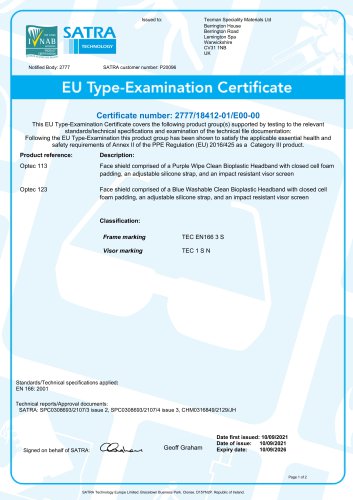 Optec™ 100 Series CE/UKCA certification