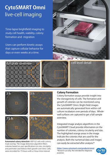 CytoSMART Omni: Label Free Assay - Colony Formation