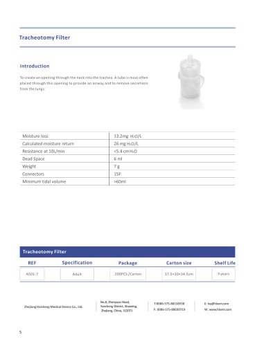 Hisern A501-8 Tracheostomy filter