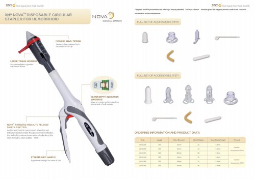 XNY NOVA tm Disposable Circular Stapler for Hemorrhoid