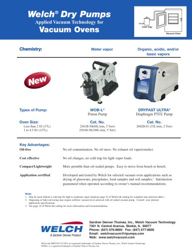 Welch&reg; Dry Pumps Vacuum Ovens