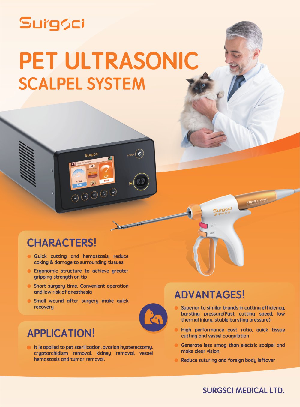 PET ULTRASONIC SCALPEL SYSTEM  - Surgsci Medical