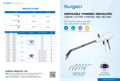 Surgsci Disposable Powered Endoscopic Linear Cutting Stapler and Reloads
