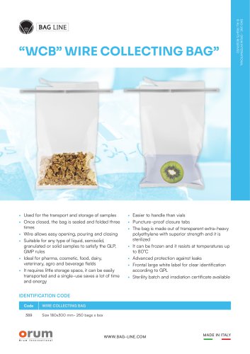 “WCB” WIRE COLLECTING BAG - BAG LINE