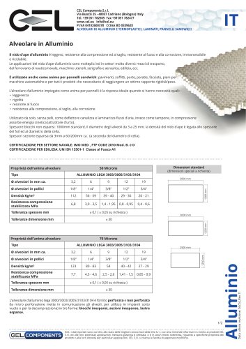 Nido d'ape d'alluminio
