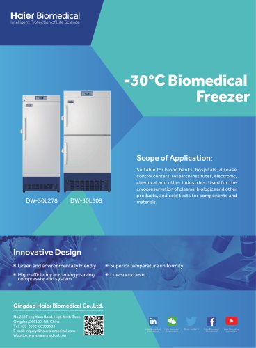 -30°C Biomedical Freezer DW-30L278