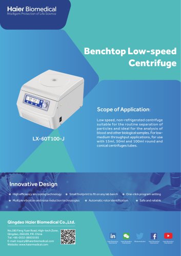 Benchtop Low-speed Centrifuge LX-60T100-J