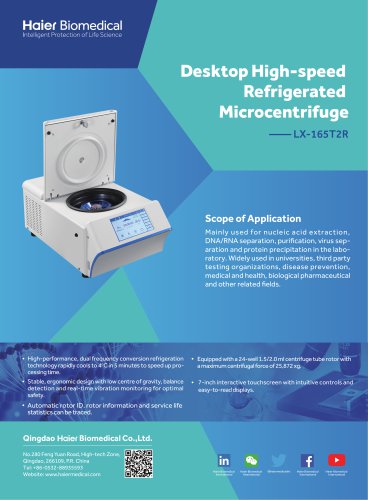 Desktop High-speed Refrigerated Microcentrifuge