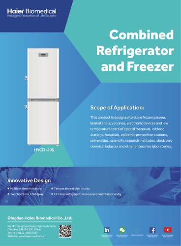 Haier Combined Refrigerator and Freezer HYCD-205