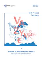 2020 Product Catalogue Molecular Biology Research