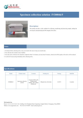 Specimen collection solution