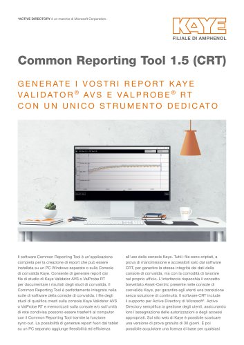 Common Reporting Tool for Kaye AVS & ValProbe RT