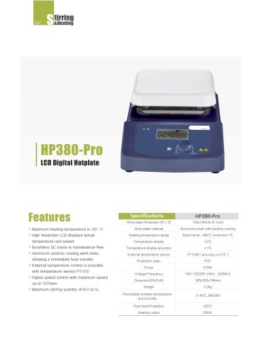 HP380-Pro LCD Digital Hotplate