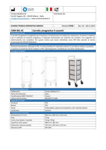 CRM 001 4C - Carrello amagnetico 4 cassetti