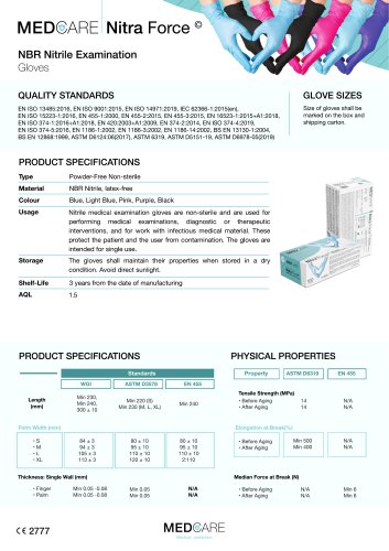 NBR Nitrile Examination Gloves