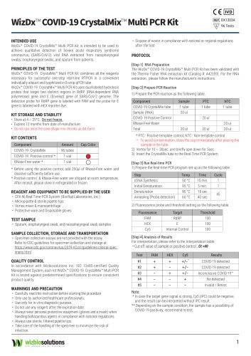 WizDx™ COVID-19 CrystalMix™ Multi PCR Kit