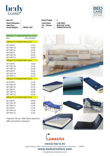 Medical Mattress Cover Catalogue and Price List for less than 500pcs