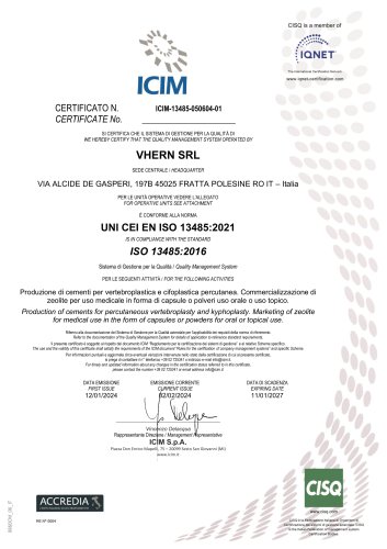 CERTIFICATION UNI CEI EN ISO 13485 2021