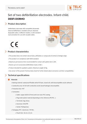 Defibrillation electrodes paediatrics