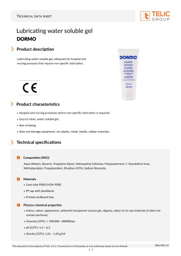 Lubricating water soluble gel