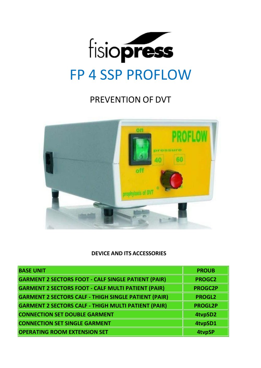 FP 4 SSP PROFLOW - Fisiopress