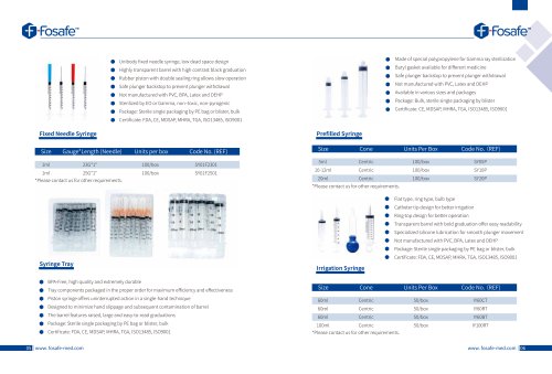 Prefilled Syringe & Fixed Needle Syringe