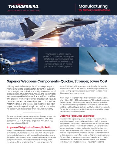 Manufacturing for Military and Defense
