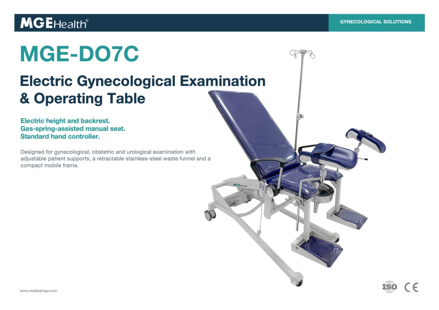 MGE-DO7C Electric Gynecological Examination  & Operating Table - Medige International Industries