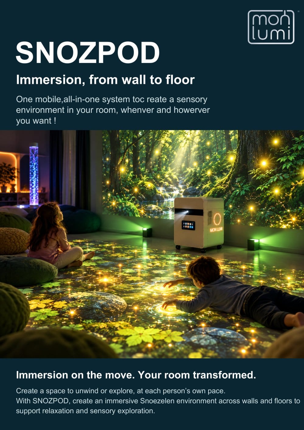 Snozpod - Turn any room into an immersive sensory space - Mon LUMI