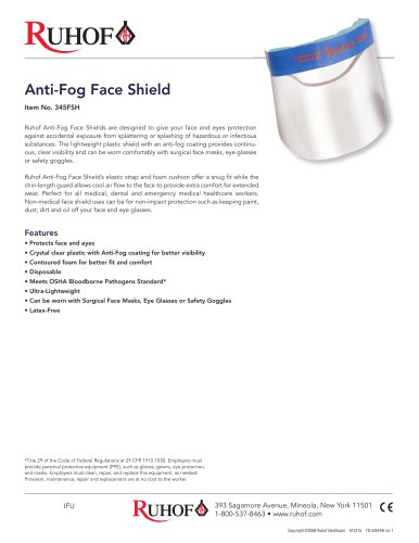 Anti-Fog Face Shield