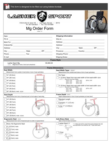 Mg Order Form