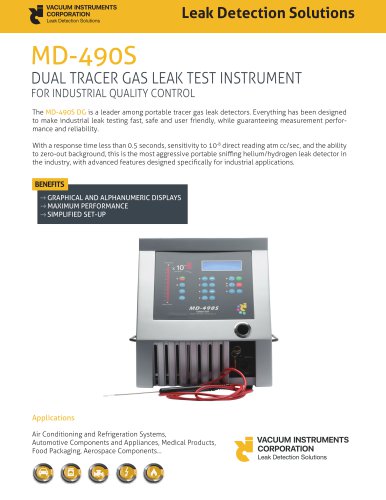 MD-490S  DUAL TRACER GAS LEAK TEST INSTRUMENT