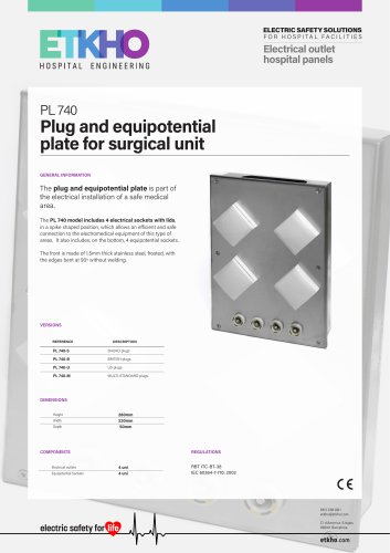 PL 740 Plug and equipotential plate for surgical unit