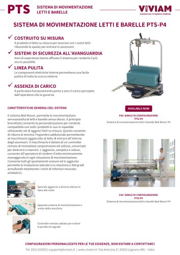 SISTEMA DI MOVIMENTAZIONE LETTI E BARELLE Bed Mover
