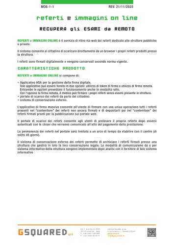 referti e immagini on line