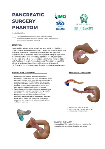 PANCREATIC SURGERY PHANTOM DATA-SHEET