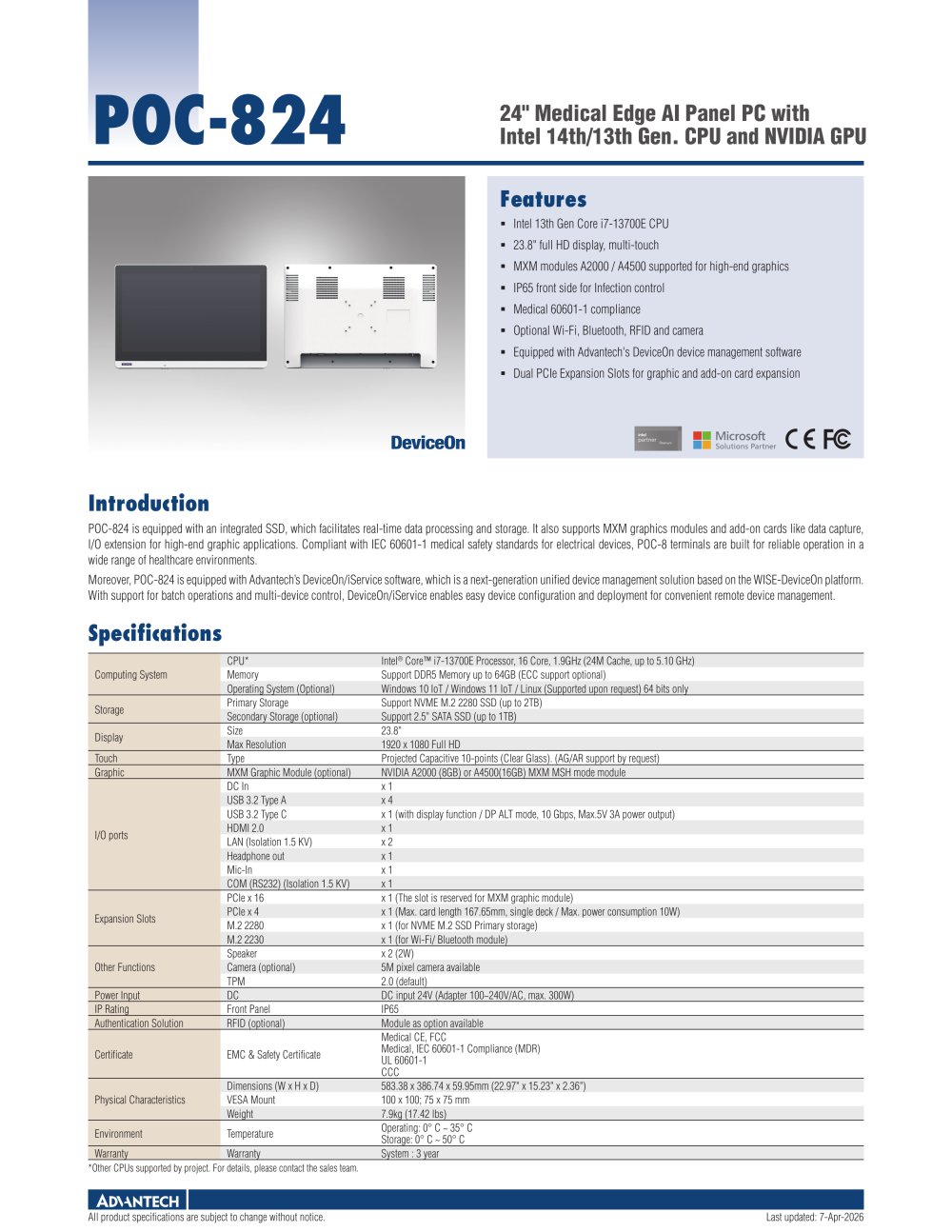 POC-824 - Datasheet - ADVANTECH