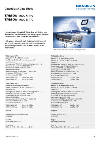 Datenblatt/ Data sheet TRISON 4000 Xi R/L TRISON 4000 Si R/L