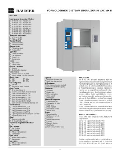 FORMOLDEHYDE & STEAM STERILIZER HI VAC MX II