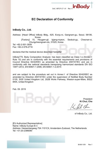 InBody 770 EC Declaration of Conformity