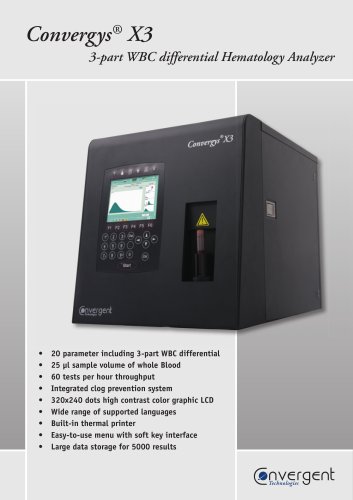 Convergys X3 Haematology Analyzer