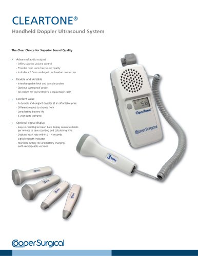 ClearTone Handheld Doppler Ultrasound System Brochure