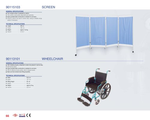 90115103 SCREEN, 90113101 WHEELCHAIR