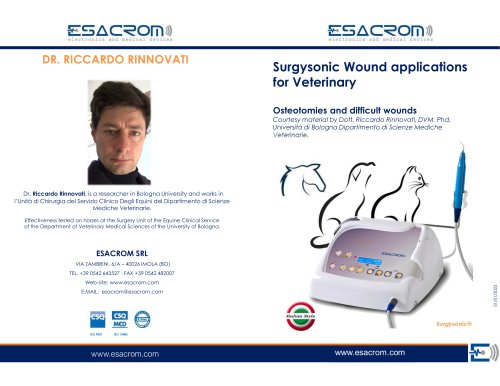 Surgysonic Wound applications for Veterinary