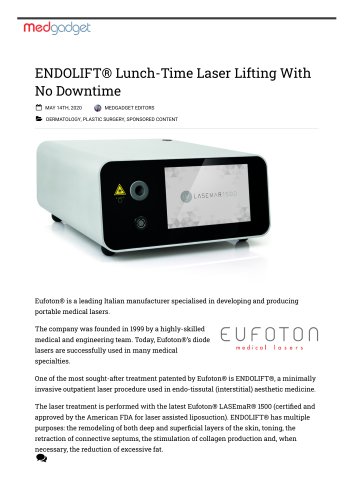 ENDOLIFT® Lunch-Time Laser Lifting With No Downtime _ Medgadget