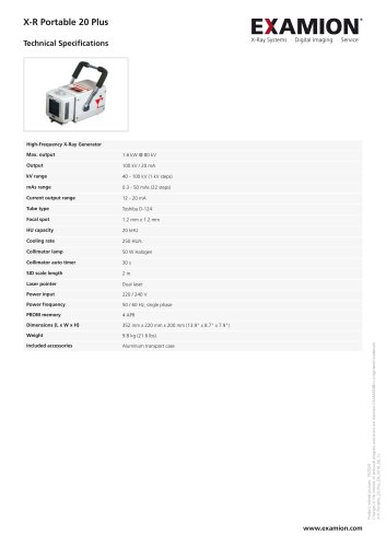X-R Portable 20 Plus VET