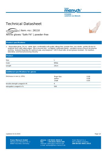 Nitrile gloves "Safe Fit" powder-free