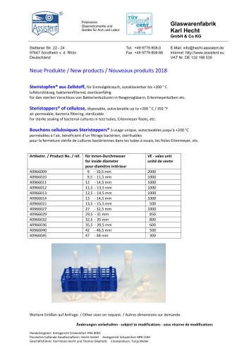 Steristoppers of cellulose