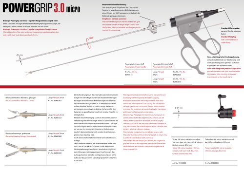 POWERGRIP 3.0 micro, 3mm laparoscopic bipolar forceps