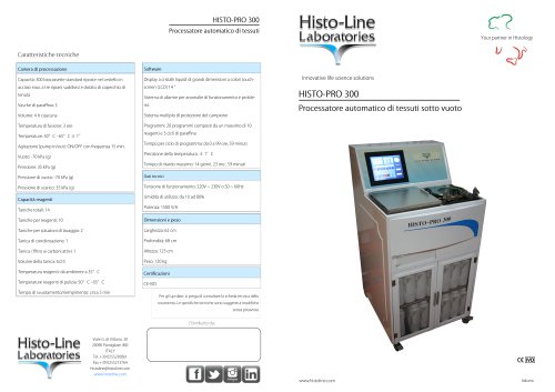 Histo-Pro300 Processatore automatico di tessuti sotto vuoto